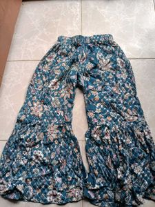 Teal Floral Sharara Set - Party Ready