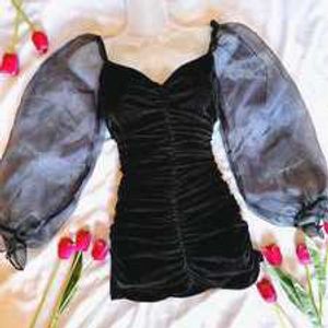 Black Velvet Mini Dress