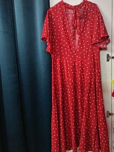 Red heart Midi Dress