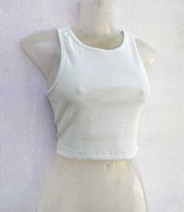 White Ribbed Tank Top