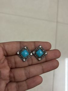 Diamond Turquoise Earrings