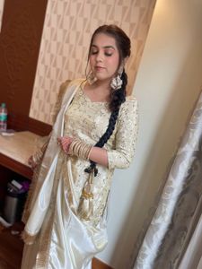 Golden Heavy Sharara Suit