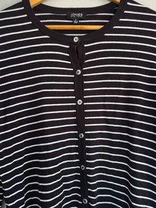 Striped Button-Down Cardigan