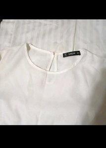Lace Trim White Blouse