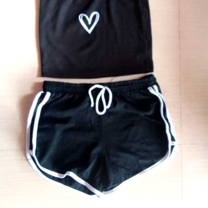 Black Heart Tank &amp; Shorts Set