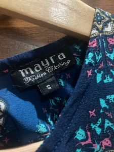 Printed Navy Blue Top