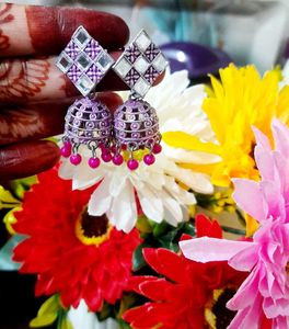 Cute Silver &amp; Pink Earrings Set