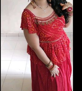 Designer Bandhani Print Choli Skirt