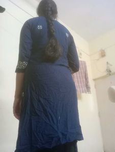 Navy Embroidered Anarkali Dress