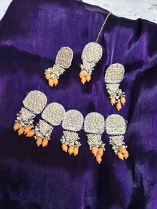 Orange &amp; Golden Jewellery Set
