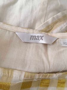 White Kurti With Golden Lines