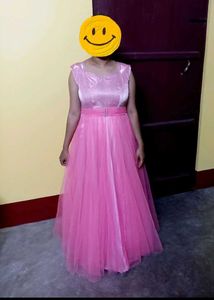 Pink Tulle Maxi Dress