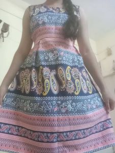 Paisley Print Fit & Flare Dress