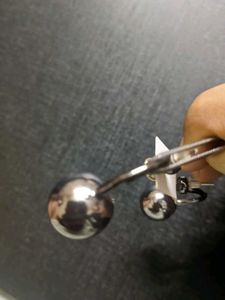 Stylish Dual Ball Statement Earrings – Used, Good