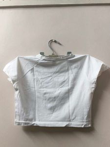 White crop Graphic Tee
