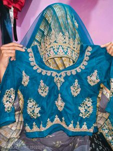 Elegant Teal &amp; Gold Embellished Lehenga