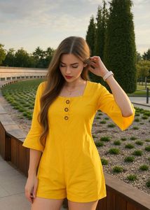 💛Yellow Button-Down Mini Top🌼