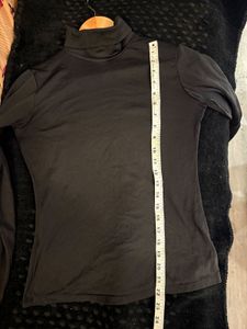 Black Turtleneck Long Sleeve Top