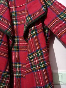 aesthetic red checkered flannel coat