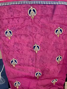 Pink White Saree For Festival And Weeding