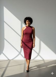 Elegant Maroon Midi Dress
