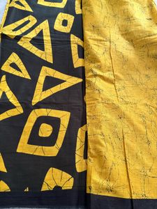 Brand New Pure Cotton Yellow Saree