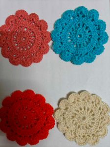 Crochet Coasters (Set of 4) New