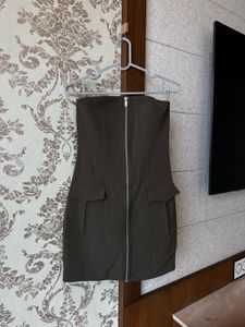 Chic Olive Green Mini Dress