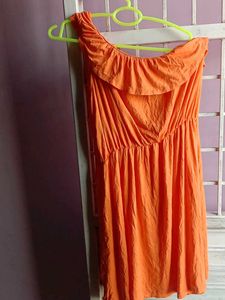 orange mini dress One Shoulder 🧡🧡🧡