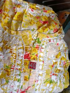 Floral Embroidered Tunic Top& Bottom.One Time Used