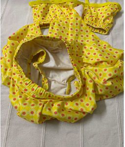 Yellow Polka Dot Swimsuit Set