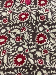 Brown Floral Print Kurta Set