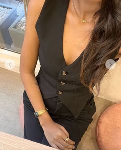 Elegant Black Vest Top