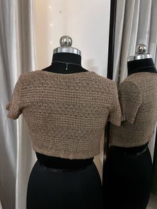 Brown Front Tie-up Top