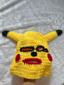 Pikachu Cosplay Crochet 🧶 Mask Cap