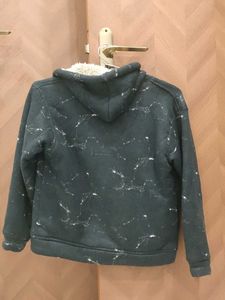 Marble Print Sherpa Lined Hoodie