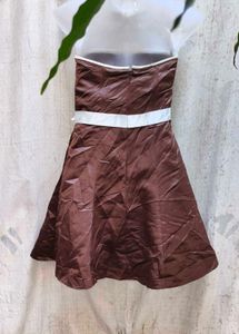 I. Brown Strapless Dress