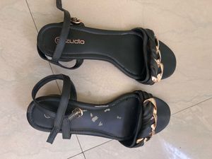 Black Chain Detail Sandals