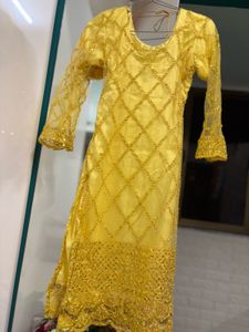 Yellow Embellished Kurta