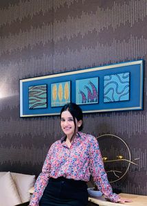 Floral Print Shirt &amp; Black Skirt