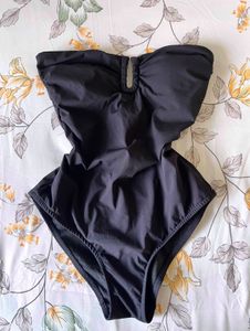 Black Strapless One-Piece