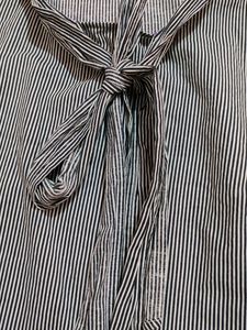 with Striped Top Collar and Sleeve Detail