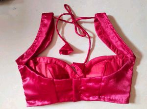 Broad Sweetheart Neck Strappy Padded Satin Blouse