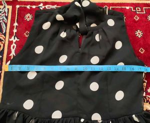 Polka Dots Flared Dress New With Tags