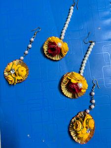Haldi Jewellery set ceremony flower mangtika