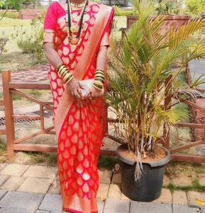 Red &amp; Gold Saree