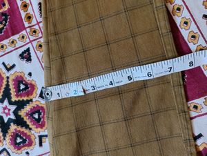 Mens Checked Chinos Khaki Size -28