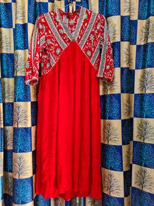 Red Long Frock...Nyra Cut