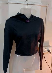 Cut Out Crop Hooded Top