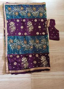 Purple heavy work Saree N blouse